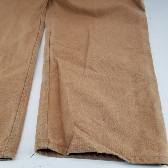 Vintage Carhartt Duck Canvas Overalls Distressed Double Knee Brown R01 42 x 30 - Picture 12 of 14